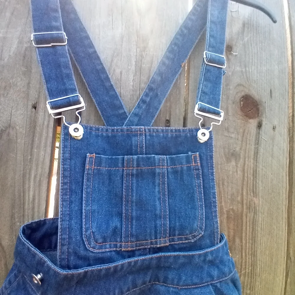 Y2K Vintage American Apparel Denim Bib Overall Skater Skirt S Non-Stretch Flared